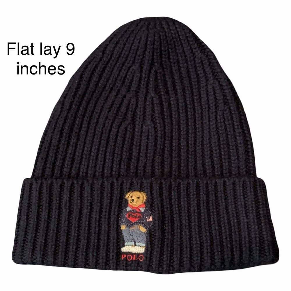 Polo Ralph Lauren Polo Bear Knit Cuffed Beanie Hat One size - Blue Romance Bear